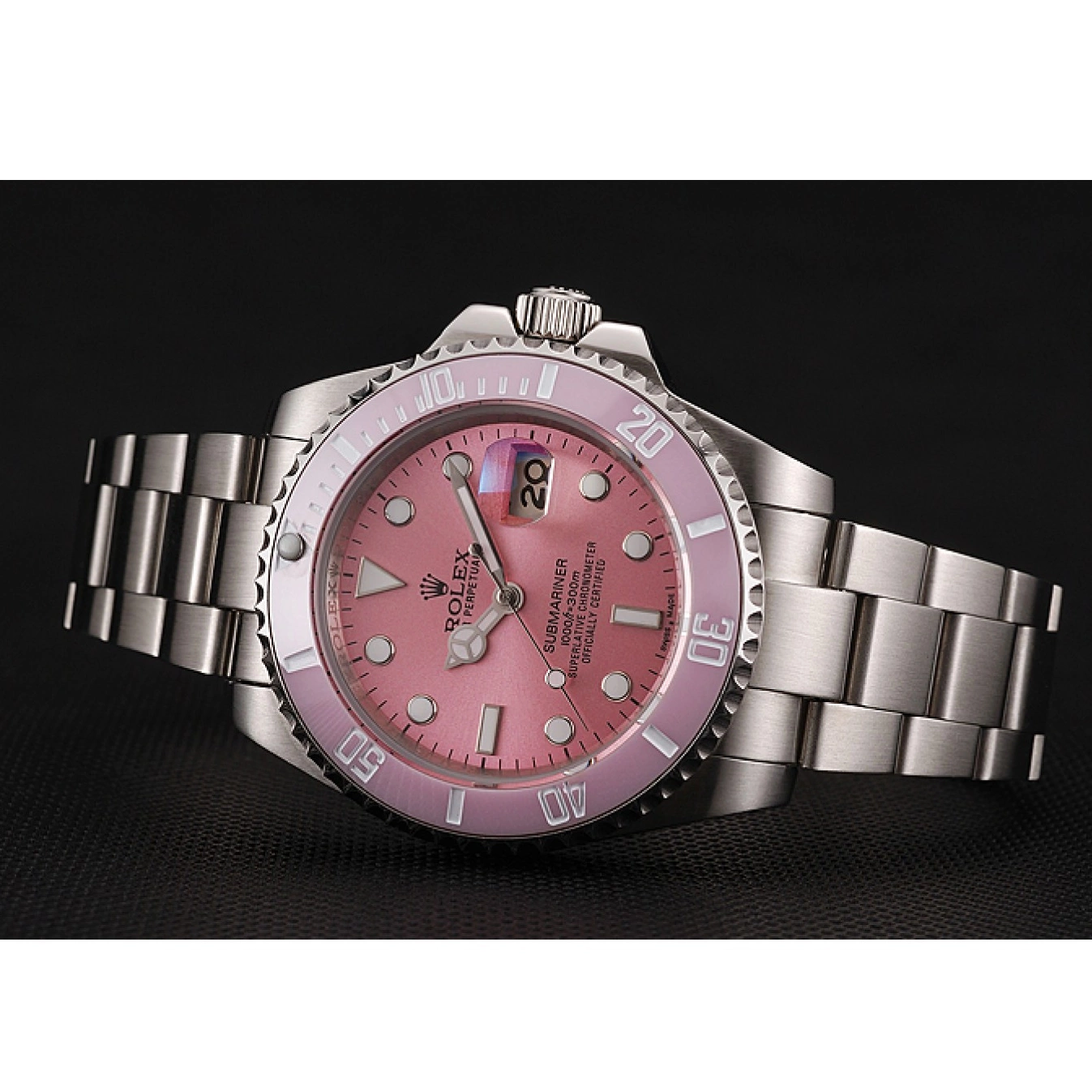 AAA Replica Watches Submariner Stainless Bracelet Dial Steel Pink Rolex Bezel 1453980 Swiss Pink 0816